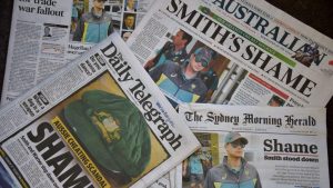Australian newspapers react to the Sandpapergate scandal