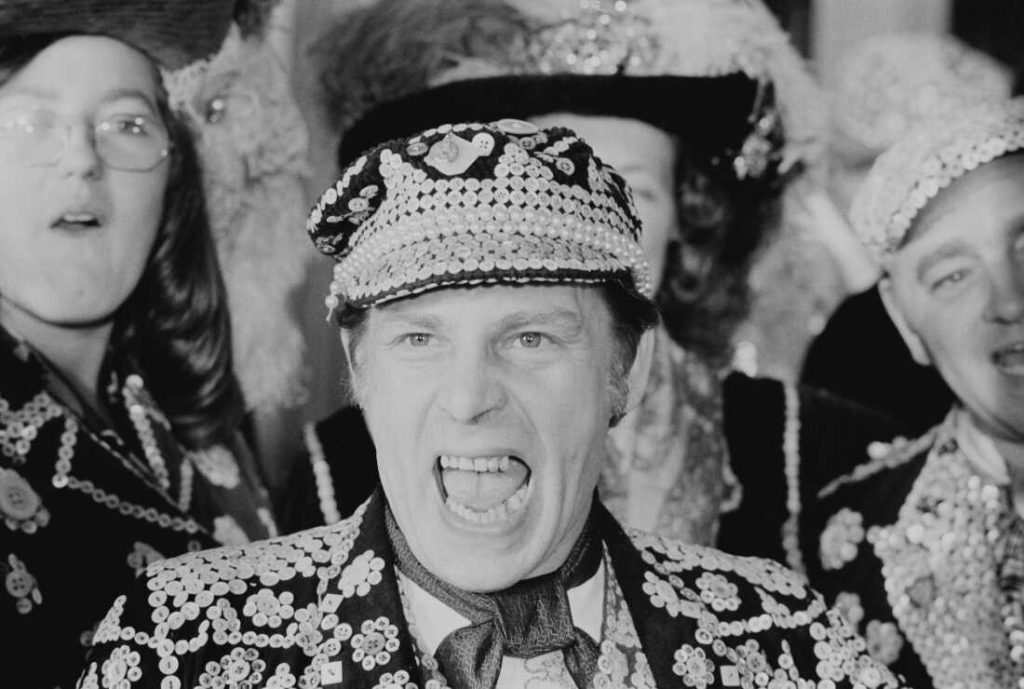 Pearly King George Major, UK, 30th April 1975.