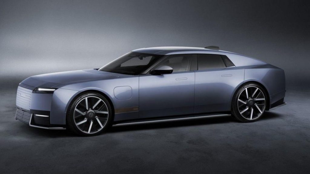 A blue version of the new Jaguar model.